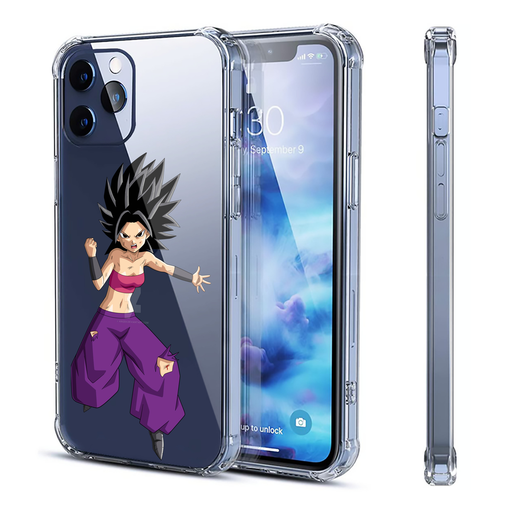 （画像用） ドラゴンボール カリフラ DRAGON BALL Caulifla 【iPhone 12シリーズ対応】透明スマホケース（クリアソフトケース）